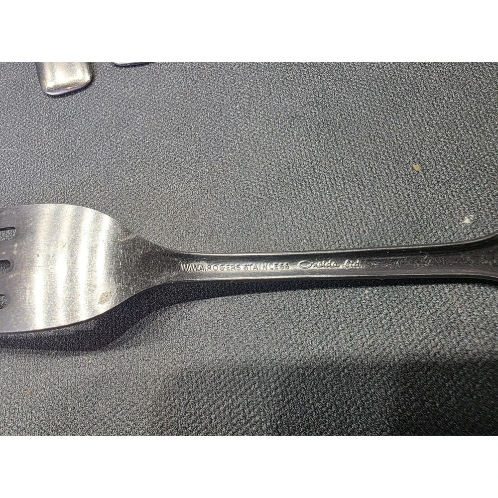 WM A Rogers Oneida Stainless Flatware Set 9 Teaspoons 1 Dinner Fork Vintage